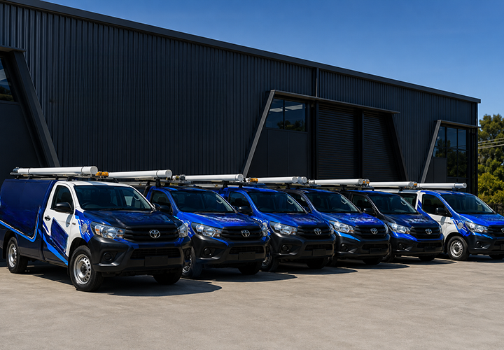 Fleet of Bella Vista Blocked Drains plumbing vans
