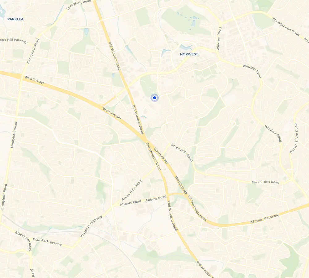 Map of the Bella Vista service area and the surrounding Hills District, showing Bella Vista and the nearby streets we cover.